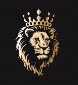 Majestätischer Löwe und Krone